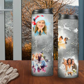 Bouteilles Isothermes Snowflakes 4 Modèles photo Pastel Grey Noël