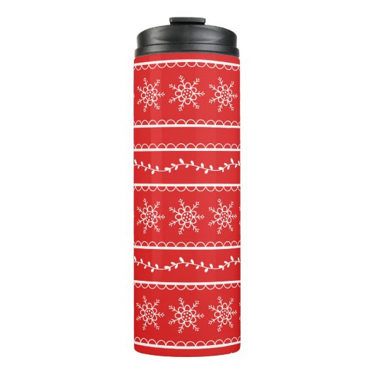 Bouteilles Isothermes Snowflakes and Vines Modern Holiday Motif (Devant)
