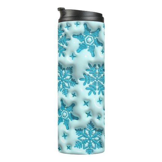Bouteilles Isothermes Snowflakes gonflé Puffy Tumbler : Sip en hiver (Tourné sur la droite)