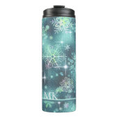 Bouteilles Isothermes Snowflakes le plus beau Motif ID Turquoise846 (Devant)