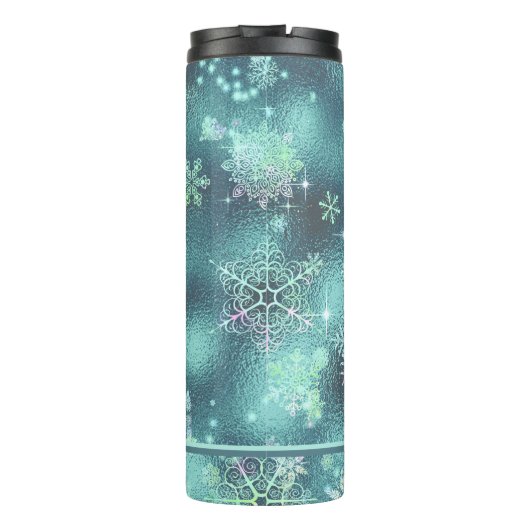 Bouteilles Isothermes Snowflakes le plus beau Motif ID Turquoise846 (Dos)