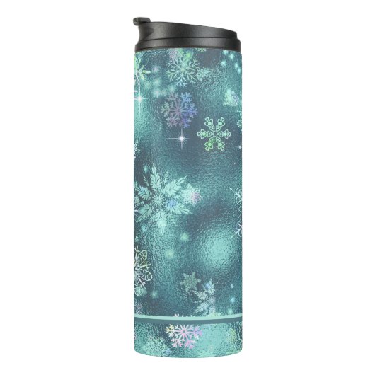 Bouteilles Isothermes Snowflakes le plus beau Motif ID Turquoise846 (Tourné sur la droite)