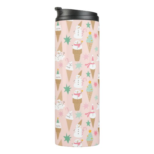 Bouteilles Isothermes Snowman Crème glacée cônes Noël Motif (Tourné sur la droite)