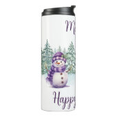 Bouteilles Isothermes Snowman violet Noël Carotte Nez Écharpe Hiver (Tourné sur la gauche)