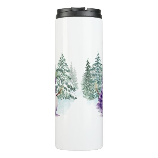 Bouteilles Isothermes Snowman violet Noël Carotte Nez Écharpe Hiver (Dos)