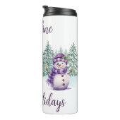 Bouteilles Isothermes Snowman violet Noël Carotte Nez Écharpe Hiver (Tourné sur la droite)