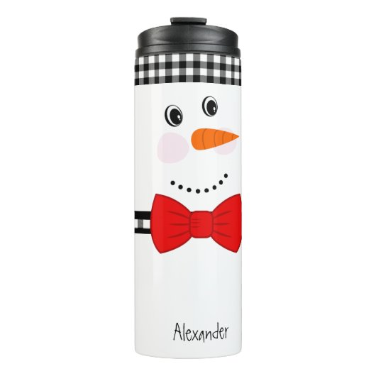 Bouteilles Isothermes Snowman Visage violet Bowple Buffalo noir Plaid (Devant)