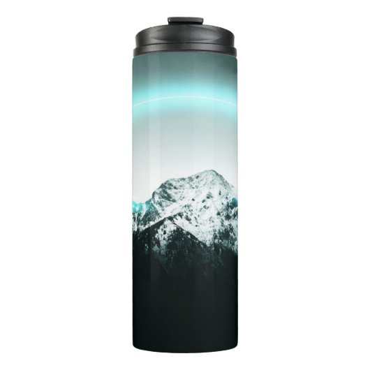 Bouteilles Isothermes Snowy mountain mysterious blue neon light (Devant)