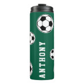 Bouteilles Isothermes Soccer Green Personalised Kids Back to School (Devant)