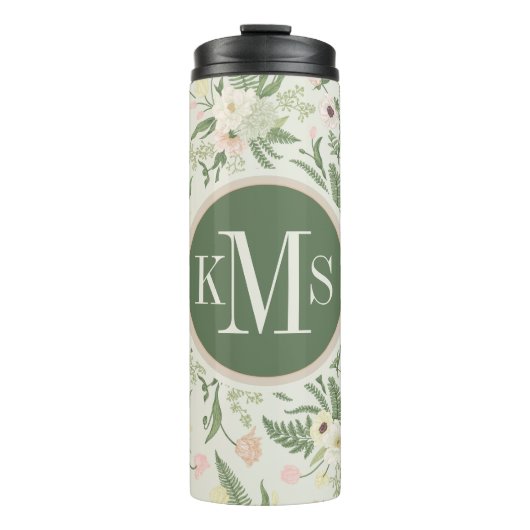 Bouteilles Isothermes Soft Mint Green Garden Motif (Devant)