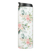 Bouteilles Isothermes Soft Pastel Rose Rose Flower Motif (Tourné sur la droite)