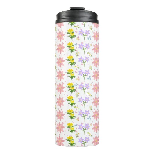 Bouteilles Isothermes Soft Pastel Wildflower Botanical Pattern Thermal T (Devant)