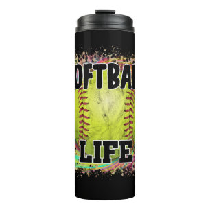 Bouteilles Isothermes Softball Life Tie Dye Empreinte de léopard Yellow