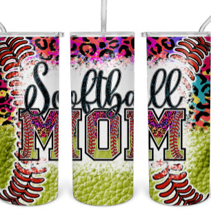 Bouteilles Isothermes Softball Maman Rainbow Leopard Tumbler Sports MAMA