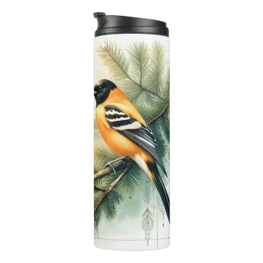 Bouteilles Isothermes Soirée Oriole Songbird Aquarelle Thermal Tumbler (Tourné sur la droite)