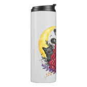 Bouteilles Isothermes Sorcière avec chat noir et lune de croissant (Tourné sur la gauche)