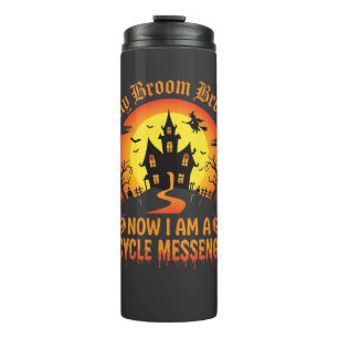 Bouteilles Isothermes Sorcière de messager de vélo de Halloween Broom a