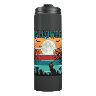 Bouteilles Isothermes Sorcière d'Halloween Chat Toile d'Araignée Lune Ci