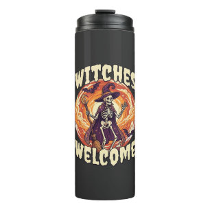 Bouteilles Isothermes Sorcières Bienvenue Halloween Squelette Sorcière B