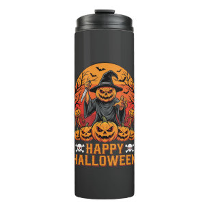Bouteilles Isothermes Sourire de sorcière de citrouille effrayant Concep