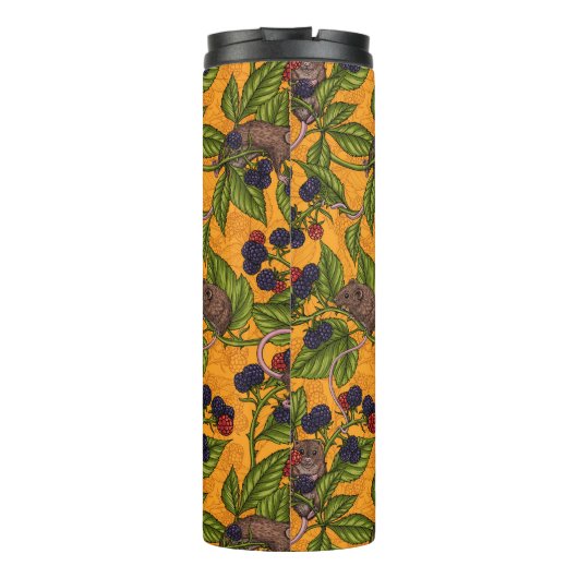 Bouteilles Isothermes Souris et mûres sur jaune (Dos)