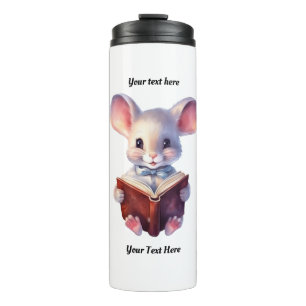 Bouteilles Isothermes Souris fantaisiste lisant un livre