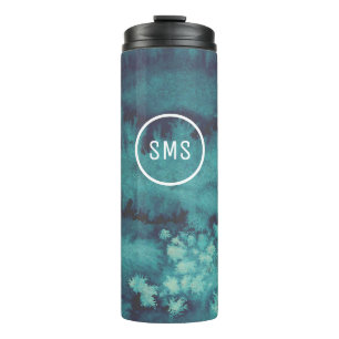 Bouteilles Isothermes Sous la mer aquarelle isolée de bleu de culbuteur