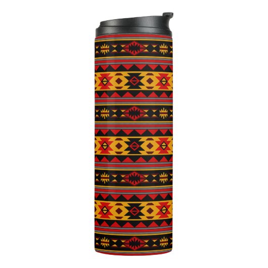 Bouteilles Isothermes Southwest Design Red Black Gold Tribal Motif (Tourné sur la gauche)