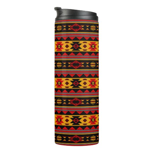 Bouteilles Isothermes Southwest Design Red Black Gold Tribal Motif (Tourné sur la droite)