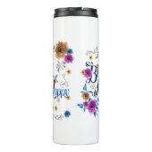 Bouteilles Isothermes Soyez heureux Quote Positive Bleu Purple Or Fleurs (Dos)