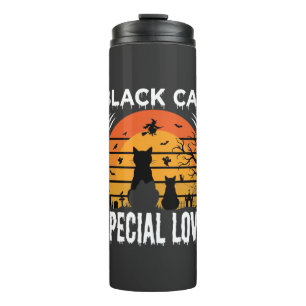 Bouteilles Isothermes Spécial Chat Noir Halloween Amour Design Gothique