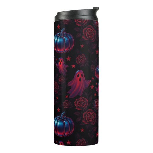 Bouteilles Isothermes Spooky Pumpkin Ghost Rose Thermal Tumbler (Tourné sur la gauche)
