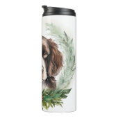 Bouteilles Isothermes Springer spaniel Noël Wreath Festive Pup (Tourné sur la droite)