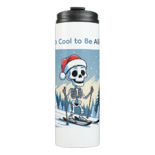 Bouteilles Isothermes Squelette de Noël drôle sur skis