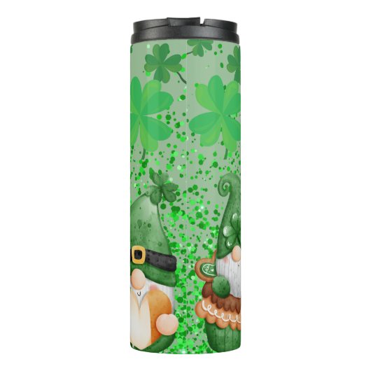 Bouteilles Isothermes St Patrick's Day Green Shamrocks Gnomes (Dos)