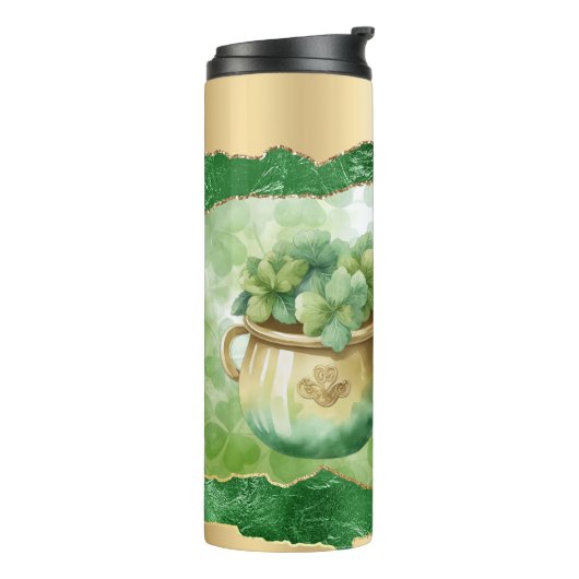 Bouteilles Isothermes St. Patrick's Day Pots of Gold Irish Clovers (Tourné sur la gauche)