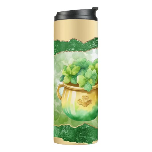 Bouteilles Isothermes St. Patrick's Day Pots of Gold Irish Clovers (Tourné sur la gauche)