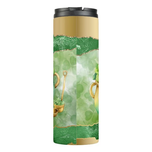 Bouteilles Isothermes St. Patrick's Day Pots of Gold Irish Clovers (Dos)