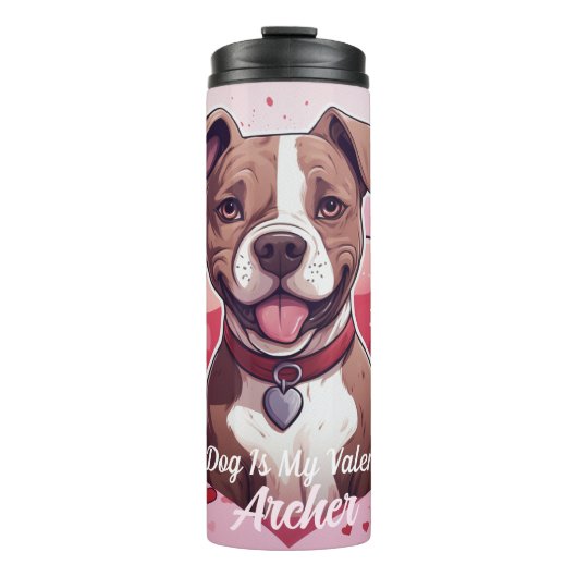 Bouteilles Isothermes Staffordshire Terrier Est Mon Valentin Personnalis (Devant)