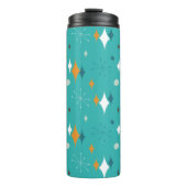Bouteilles Isothermes Starburst Mid Century Motif moderne en Turquoise (Devant)