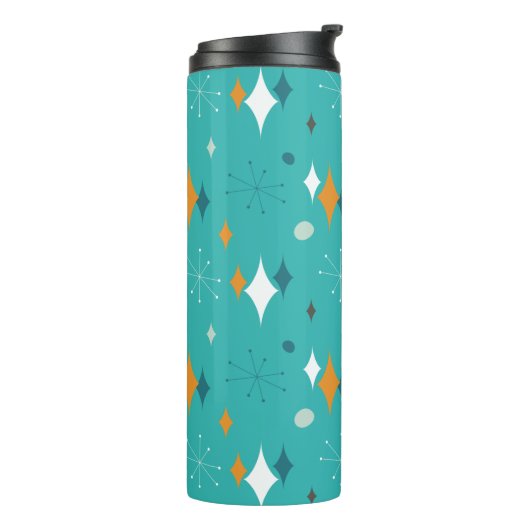 Bouteilles Isothermes Starburst Mid Century Motif moderne en Turquoise (Tourné sur la gauche)