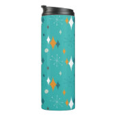 Bouteilles Isothermes Starburst Mid Century Motif moderne en Turquoise (Tourné sur la droite)