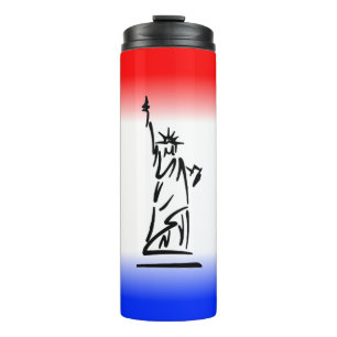 Bouteilles Isothermes Statue de la Liberté Rayure Rouge Blanc Bleu