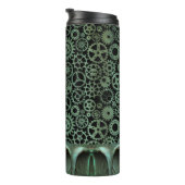 Bouteilles Isothermes Steampunk Verdigris bronze engrenages Monogramme p (Tourné sur la droite)