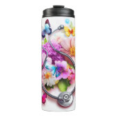 Bouteilles Isothermes Stethoscope Flowers Butterflies Personalized Tribu (Devant)