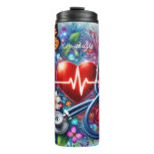 Bouteilles Isothermes Stethoscope Heart Butterfly Colorful Nurse (Devant)
