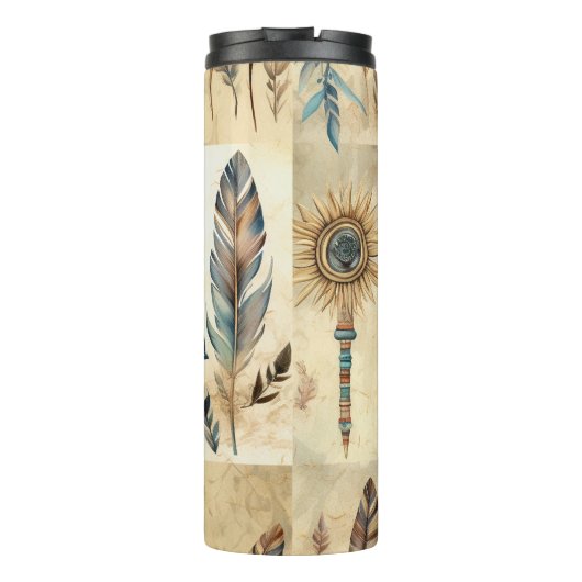 Bouteilles Isothermes Stick de médecine des plumes tribales Aztec (Dos)