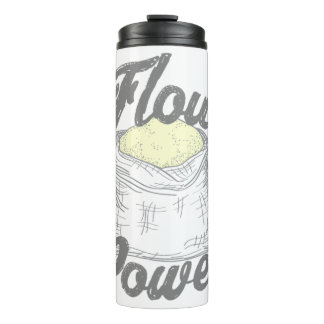 Bouteilles Isothermes Sticker Carré T-Shirt Puissance à la farine