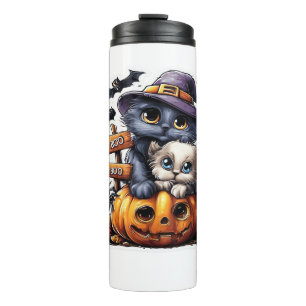Bouteilles Isothermes Sticker Chat Halloween mignonne - Casquette sorciè