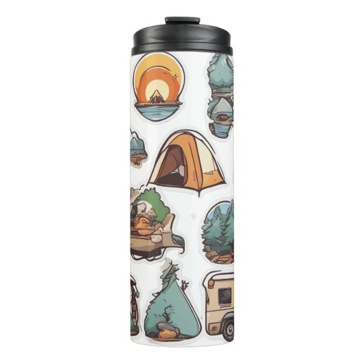 Bouteilles Isothermes Stickers Camping Imprimer (Devant)